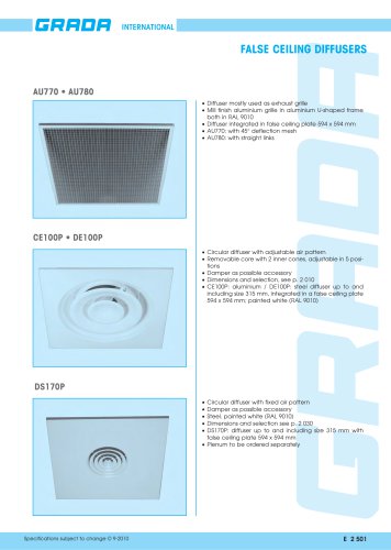 FALSE CEILING DIFFUSERS