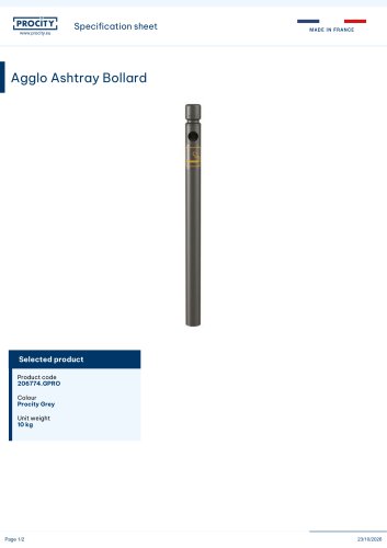 Agglo Ashtray Bollard