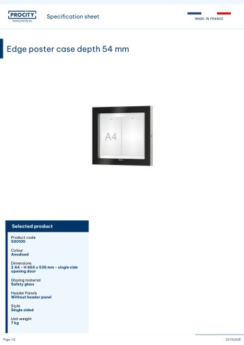 Edge poster case depth 54 mm