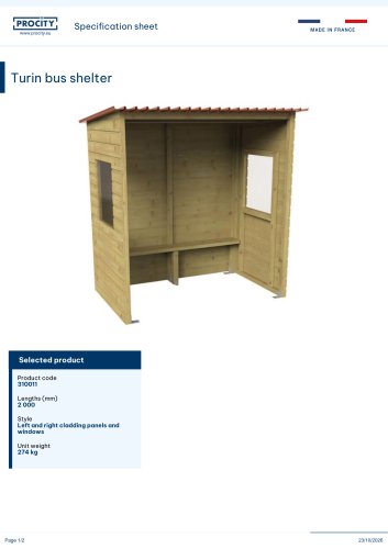 Turin bus shelter