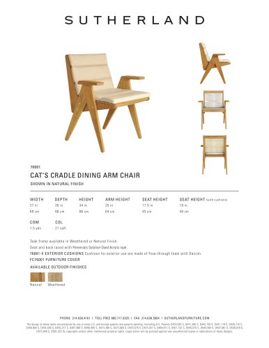 CAT’S CRADLE DINING ARM CHAIR