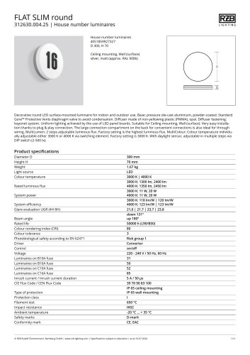 House number luminaires