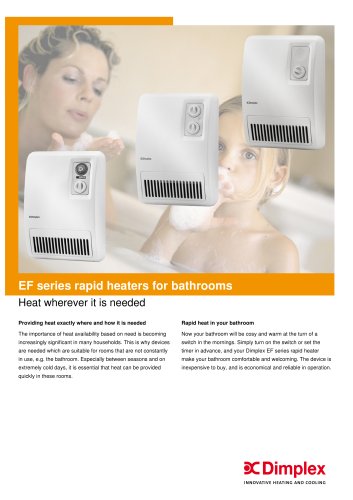 EF series rapid heaters for bathrooms