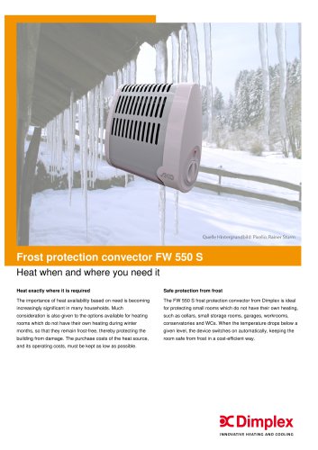 Frost protection convector FW 550 S