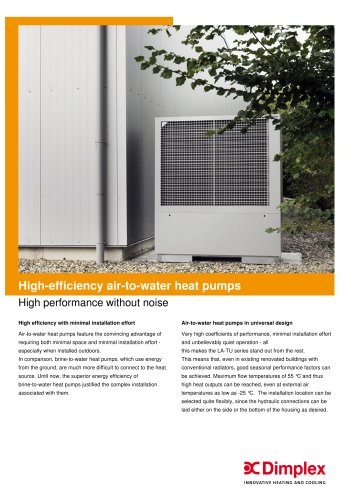 High-efficiency air-to-water heat pumps