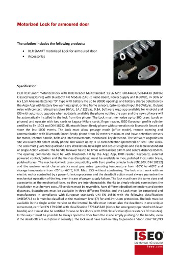 Motorized Lock for armoured door