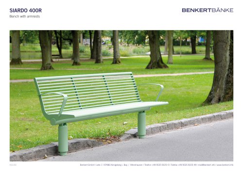 Siardo 400R Bench with armrest - data sheet