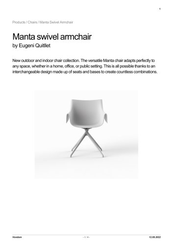 Manta swivel armchair