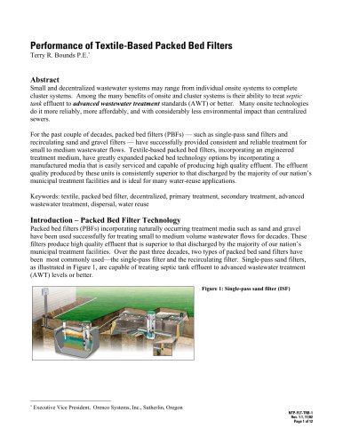 Performance of Textile-Based Packed Bed Filters