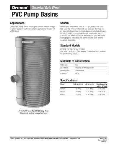 PVC Pump Basins