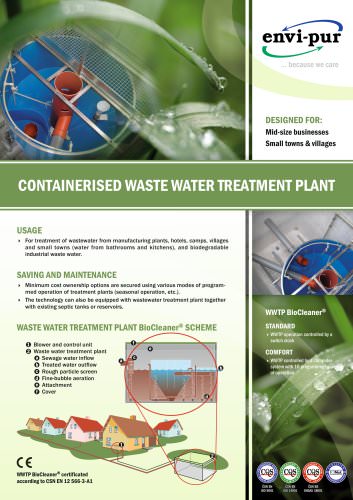 CONT CONTAINERISED WASTE WATER TREATMENT PLANT