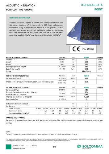 ACOUSTIC INSULATION  FLOATING FLOORS