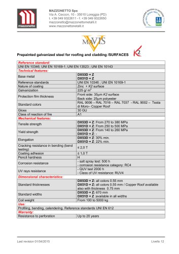 MAVIS Prepainted galvanized steel