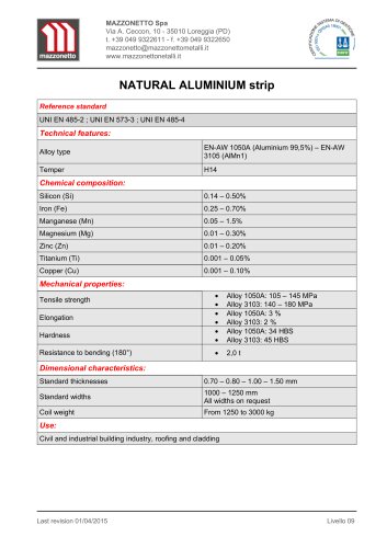 NATURAL ALUMINIUM strip