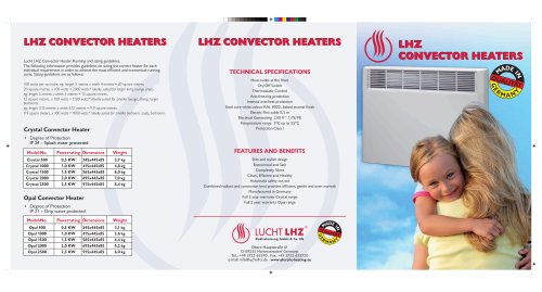 LHZ CONVECTOR HEATERS