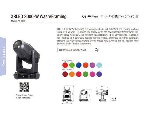 XRLED 3000-W Wash/Framing