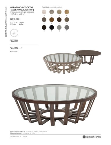 GALAPAGOS COCKTAIL TABLE 100 (GLASS TOP)