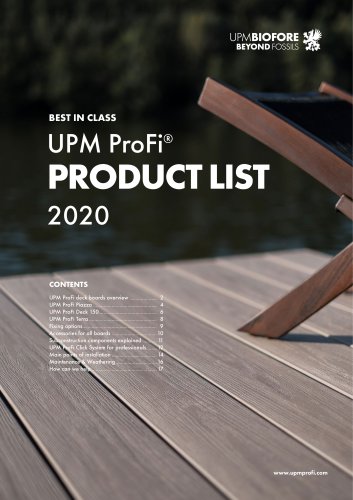 UPM ProFi® PRODUCT LIST 2020