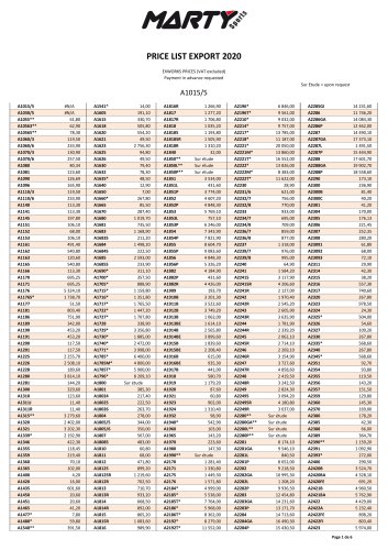 PRICE LIST