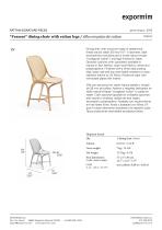 “Frames” dining chair with rattan legs