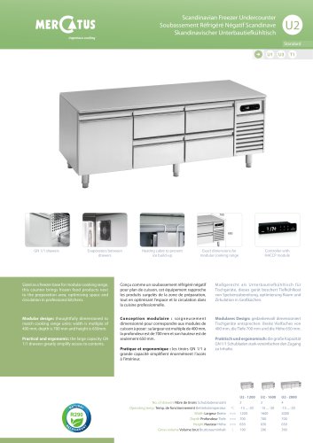 U2 Scandinavian Freezer Undercounter