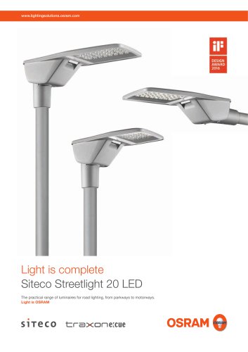 Light is complete Siteco Streetlight 20 LED