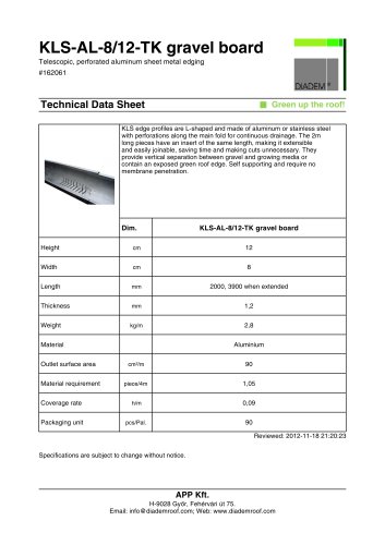 KLS-AL-8/12-TK gravel board