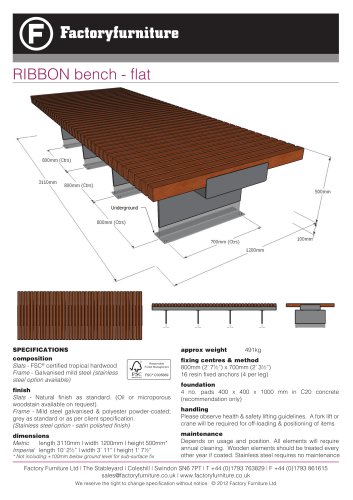 RIBBON bench - flat