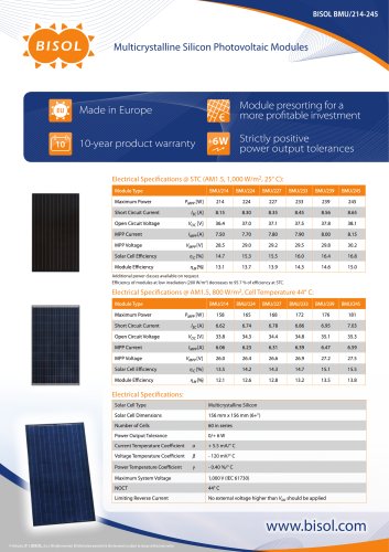 Polycrystalline PV Module Datasheet