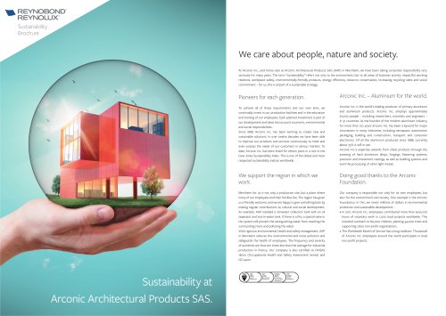 Sustainability at Arconic Architectural Products SAS