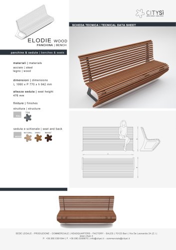 ELODIE BENCH WOOD