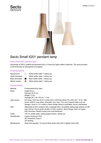 Secto Small 4201 pendant lamp