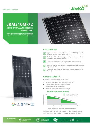 Standard Module:JKM310M-72(290W~310W)