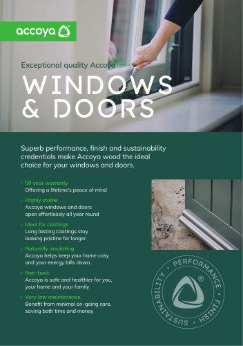 Accoya Benefits Flyer – windows & doors