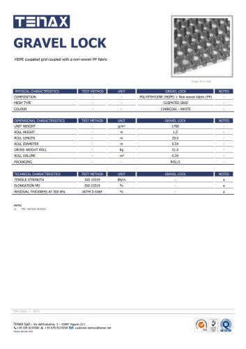 GRAVEL LOCK HDPE cuspated grid coupled with a non-woven PP fabric