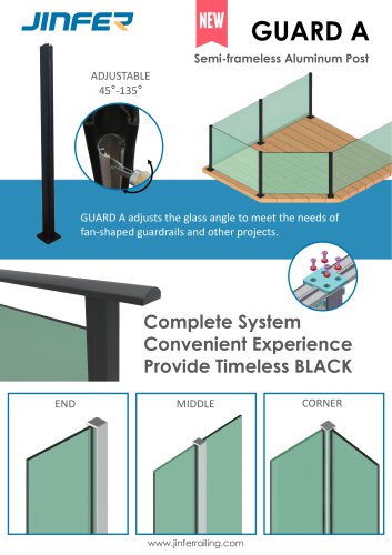 GUARD A Semi-frameless Aluminum Post