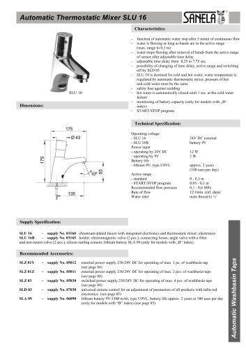 SLU 16 - Automatic Thermostatic Mixer