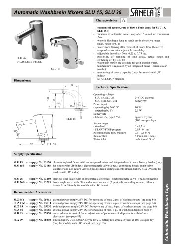 SLU 26 - Stainless Steel Automatic Washbasin Mixer