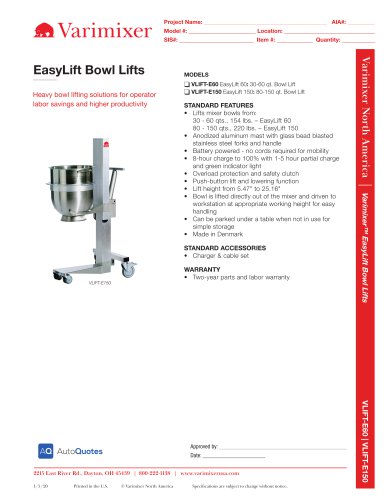 EasyLift Bowl Lifts