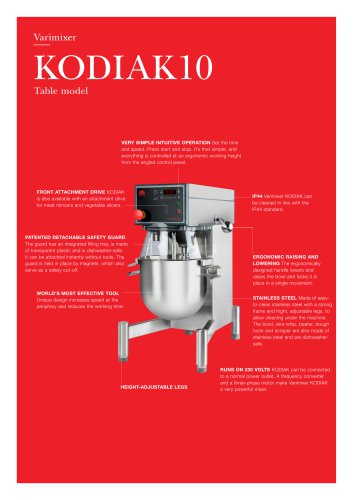 KODIAK 10 - Table model - Data sheet