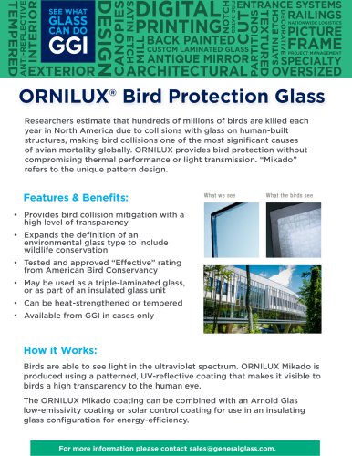 ORNILUX® BIRD PROTECTION GLASS