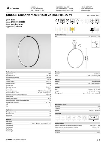 CIRCUS round vertical S1500 v2 DALI 100-277V