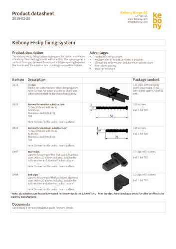 Kebony H-clip fixing system