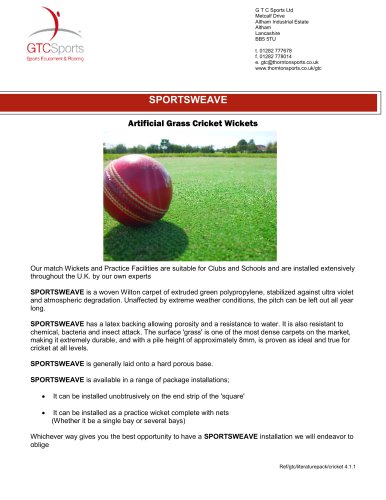 Artificial Grass Cricket Wickets