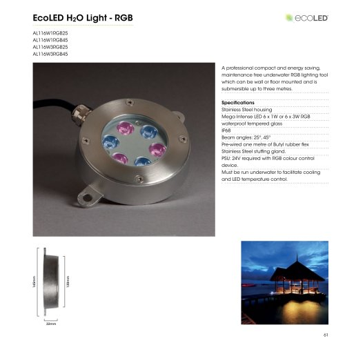 ECOLED H2O Underwater Light (RGB Colour Change)