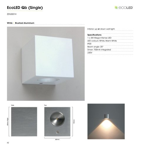 EcoLED Square Wall Light (uni-directional)