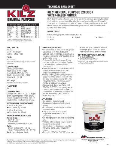 KILZ®  GENERAL PURPOSE EXTERIOR  WATER-BASED PRIMER