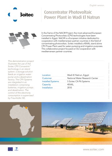 Concentrator Photovoltaic Power Plant in Wadi El Natrun