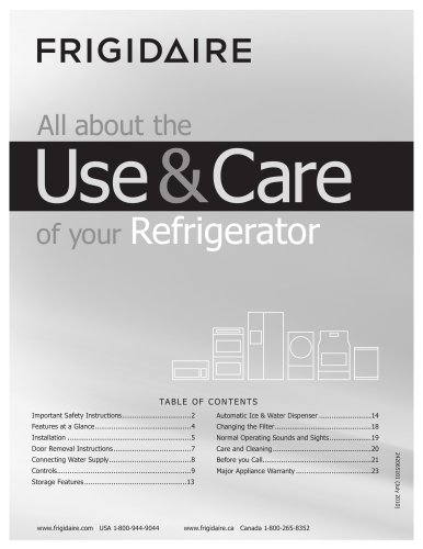 All about the Use & Care  of your Refrigerator