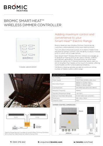 BROMIC SMART-HEAT™ WIRELESS DIMMER CONTROLLER